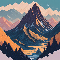 landscape with mountains