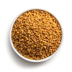Fenugreek seeds isolated on white background. Generative AI