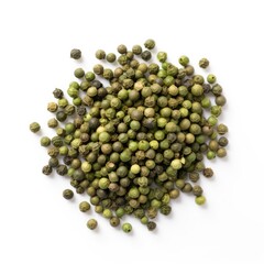 Green peppercorns isolated on white background. Generative AI