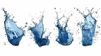 water splashes isolated on a white background. Generative AI