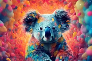 Fotobehang Vibrant and bright and colorful animal portrait poster.   © xartproduction