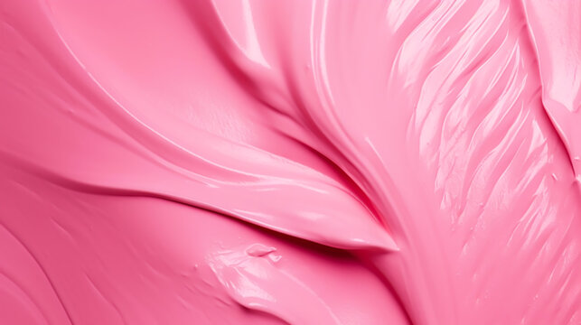 Bubblegum pink make-up, beauty product texture as abstract makeup cosmetic background, crushed cosmetics, generative ai