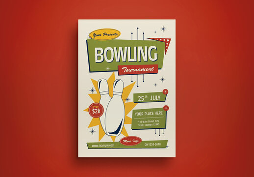 Green Mid Century Bowling Tournament Layout