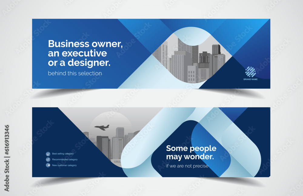 Wall mural set of modern design - vector web banners design background or header templates, horizontal advertis