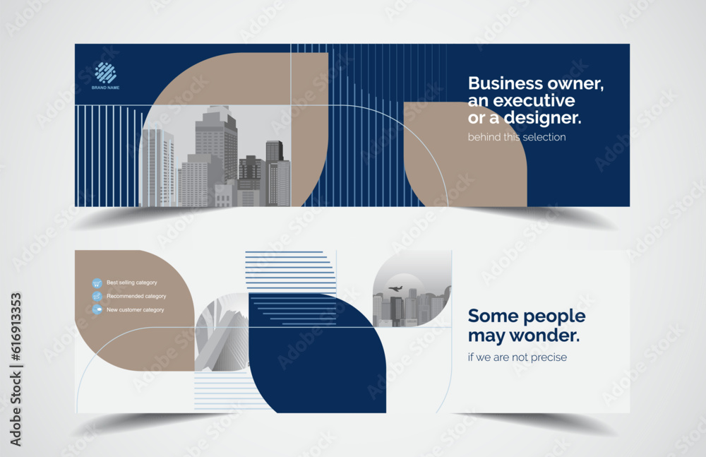 Wall mural set of modern design - vector web banners design background or header templates, horizontal advertis