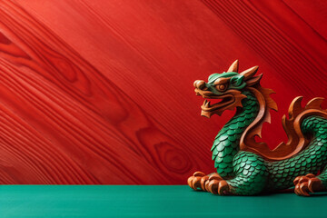 Obraz premium Chinese new year 2024 background , Year of the Green Dragon. Ai generated.