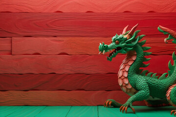 Fototapeta premium Chinese new year 2024 background , Year of the Green Dragon. Ai generated.
