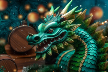 Fototapeta premium Chinese new year 2024 background , Year of the Green Dragon. 