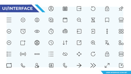 ui ux icon set, user interface iconset collection