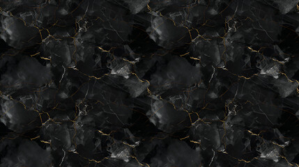 marbre noir, texture seamless sans bords pouvant se répéter à l'infini - IA générative - obrazy, fototapety, plakaty