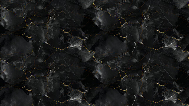 marbre noir, texture seamless sans bords pouvant se r&eacute;p&eacute;ter &agrave; l'infini - IA g&eacute;n&eacute;rative