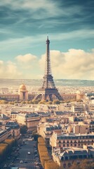 Fototapeta na wymiar Eiffel Tower rises above the beautiful cityscape. Generative AI