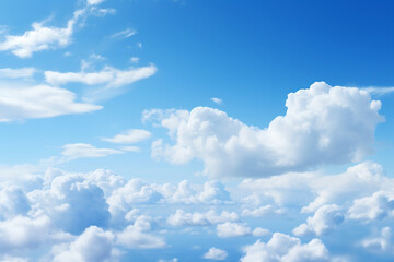 Naklejka na ściany i meble Beautiful blue sky with clouds, Generative AI