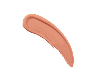 Beige Creamy lipstick smear smudge isolated on transparent background. beige creamy color brush stroke close up. Makeup cream texture background