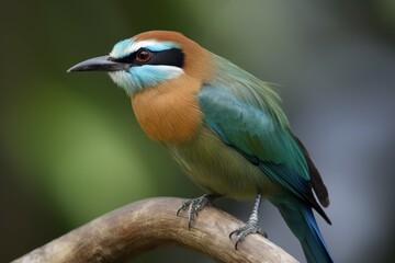 Fototapeta premium Motmot bird fullbody. Generate Ai