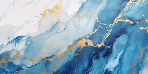 Blue paints watercolor background made with Generative AI