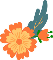 Cute hand drawn flower.	