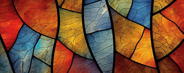 Autumn Colored Leaves Background extreme closeup. Generative AI