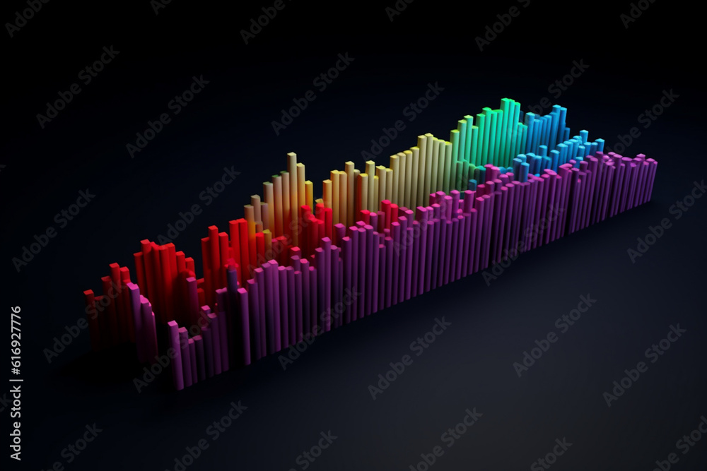 Poster a minimalist graphic design of a stock market chart, focusing on the ascending and descending lines 