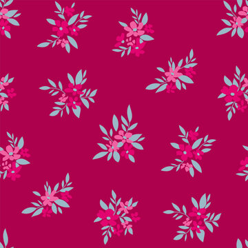 Design of spring print with flowers for textile and dresses © Maria