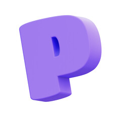 P 3D letter