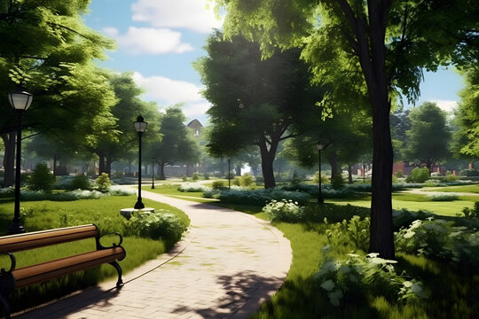City Park Made with Generative AI