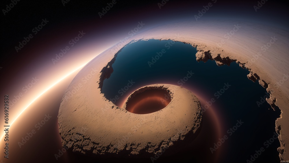 Wall mural a depiction of a breathtakingly gorgeous view of a spiral shaped object ai generative