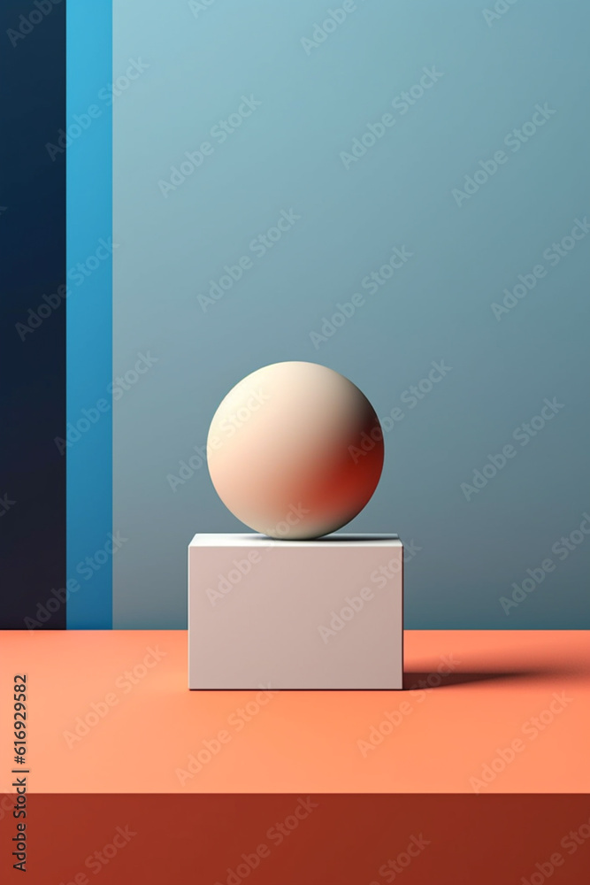 Poster a minimalist abstract painting with clean lines and a limited color palette, evoking a sense of clar