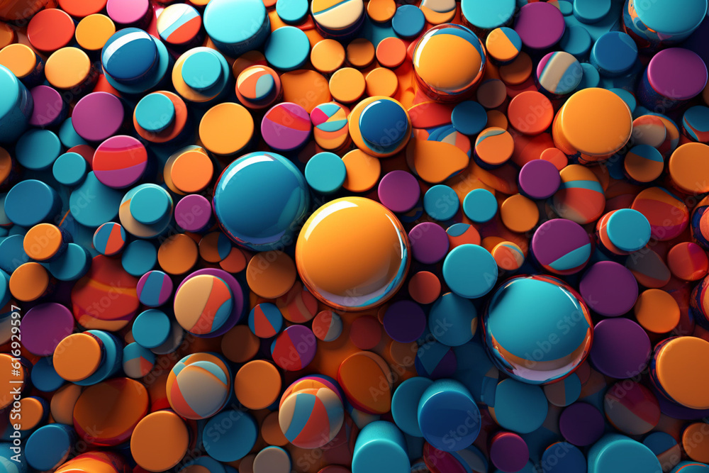 Fototapete an abstract geometric pattern with overlapping shapes and vibrant colors, reminiscent of the energy 