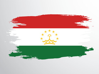 Tajikistan flag painted with a brush
