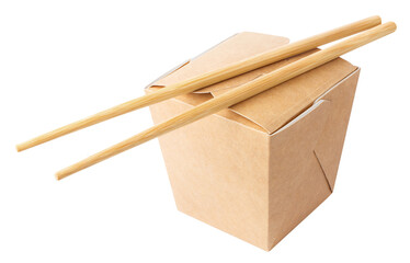 Wok paper box with chopsticks cut out