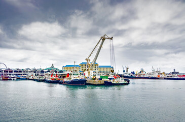 Fototapeta premium Shipyard docks at V and A Waterfront Harbour