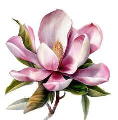 watercolor magnolia flower
