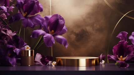 floral background for beauty, cosmetic product presentation