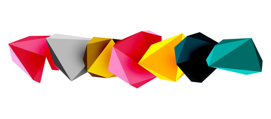 3d low poly triangle design elements