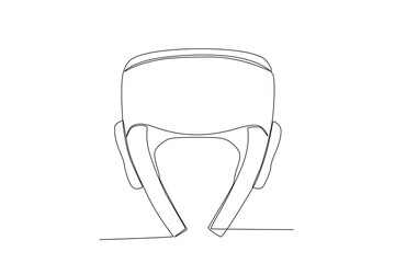 vector simple line of Boxing Helmet, one line concept of Boxing Helmet drawing and continuous line

