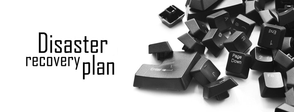 Disaster recovery plan on white background