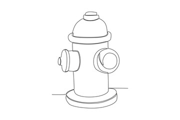 Vector fire hydrant illustration on transparent oneline
