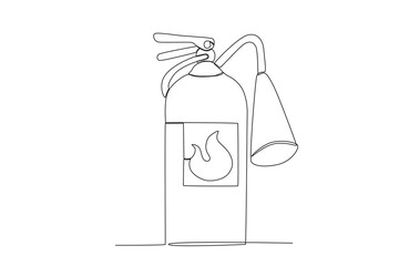 vector fire extinguisher pastel white oneline

