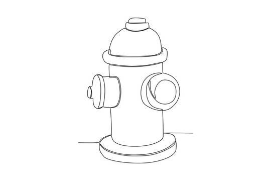Vector fire hydrant illustration on transparent oneline
