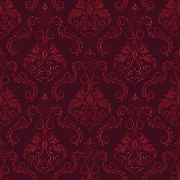 Red damask wallpaper background