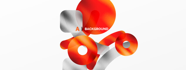 Metallic shiny geometric surfaces, round shapes and circles. Digital web futuristic template for wallpaper, banner, background, card, book Illustration, landing page