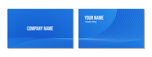 abstract blue wave business card background for business