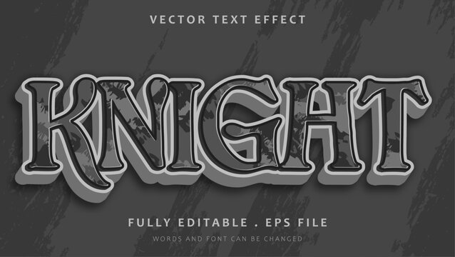 3d Grunge Word Knight Editable Text Effect Design Template