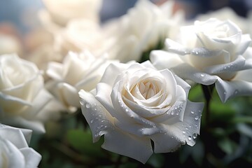 bouquet of white roses. generated by AI.