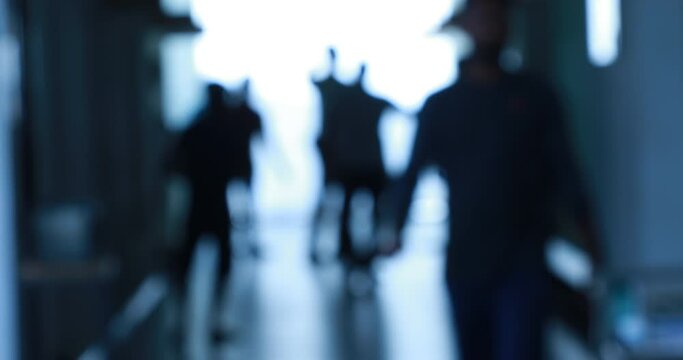 Blurred People in Hospital caridoor