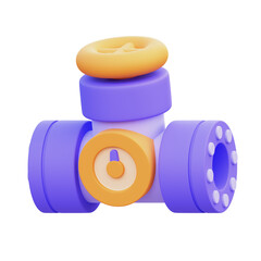 Gas Pipe 3D Illustration