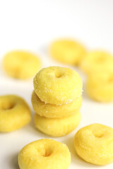 Sugared mini donut on white background. Collection of Dessert.
