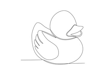 Vector Rubber Duck in one line art
