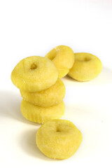 Sugared mini donut on white background. Collection of Dessert.